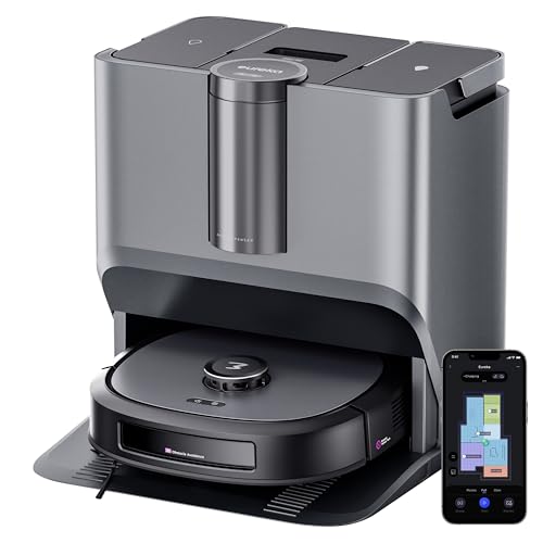 Eureka J15 Pro Ultra Robot Vacuum and Mop with Self Emptying Base, 16,200 Pa Suction, Flex-Arm Design Mop, Auto Mop Hot Water Washing & Hot Air Drying, Anti-Tangle, AI Obstacle Avoidance, Black - Image 2