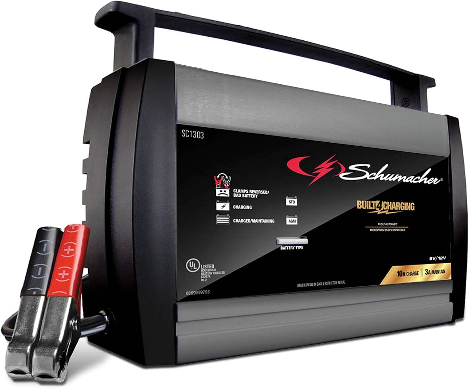 Schumacher Fully Automatic Battery Charger Maintainer, and Auto Desulfator with Battery Detection – 15 Amp/3 Amp, 6V/12V – For Cars, Trucks, SUVs, Marine, RV Batteries