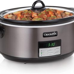 Alternative view of Crock-Pot Large 8-Quart Programmable Slow Cooker with Auto Warm Setting Black Stainless Steel