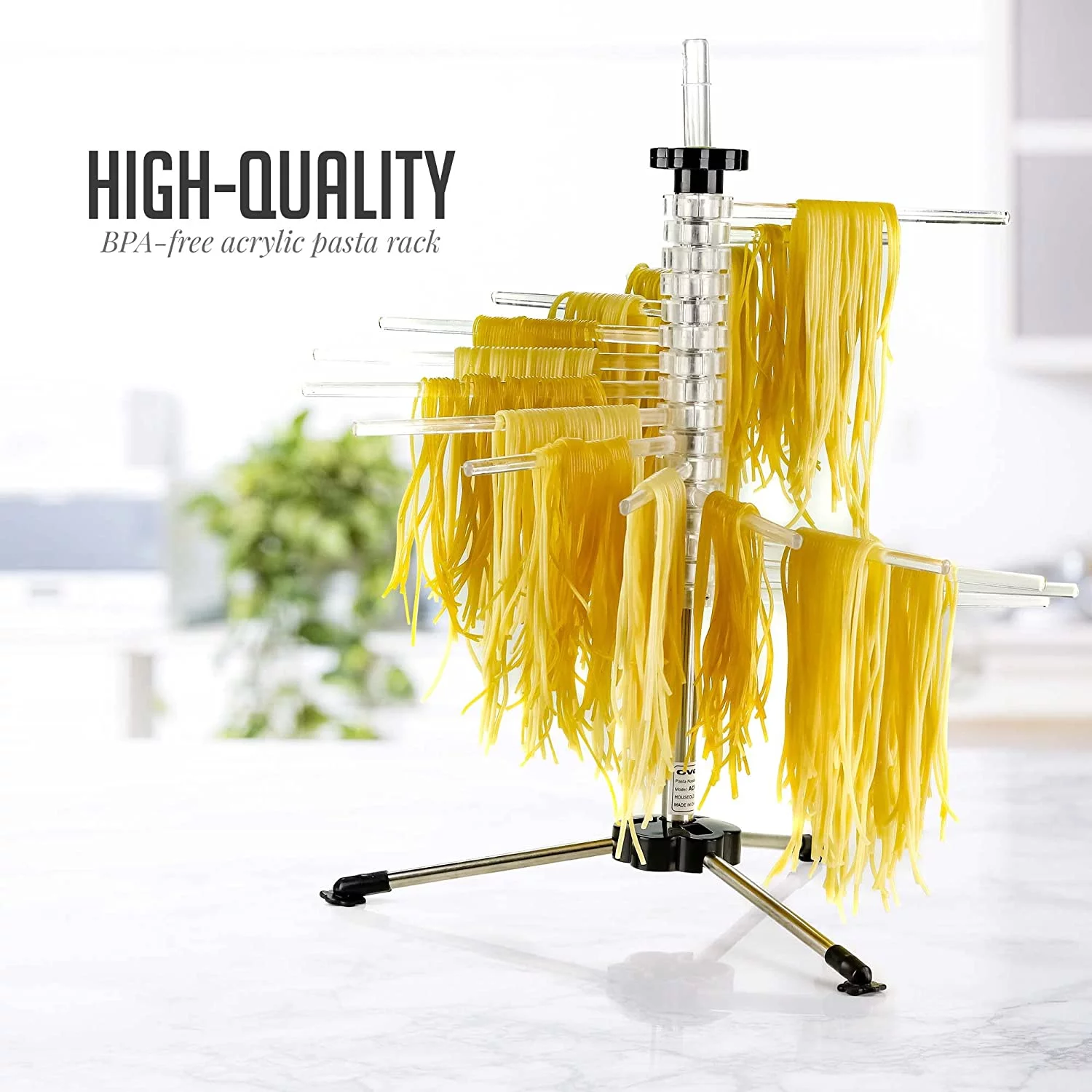 OVENTE 1.2 lb Collapsible Pasta Drying Rack, BPA-Free Acrylic Rods, for Homemade Noodles ACPPA900C - Image 4
