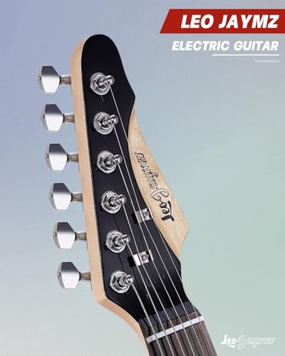 Leo Jaymz 39 Full Size ST Style Electric Guitar Starter Kit with SSH Pickup, 5W Portable Amp, Tuner, Gig Bag, Strap & Accessories (Violet Ocean) - Image 45