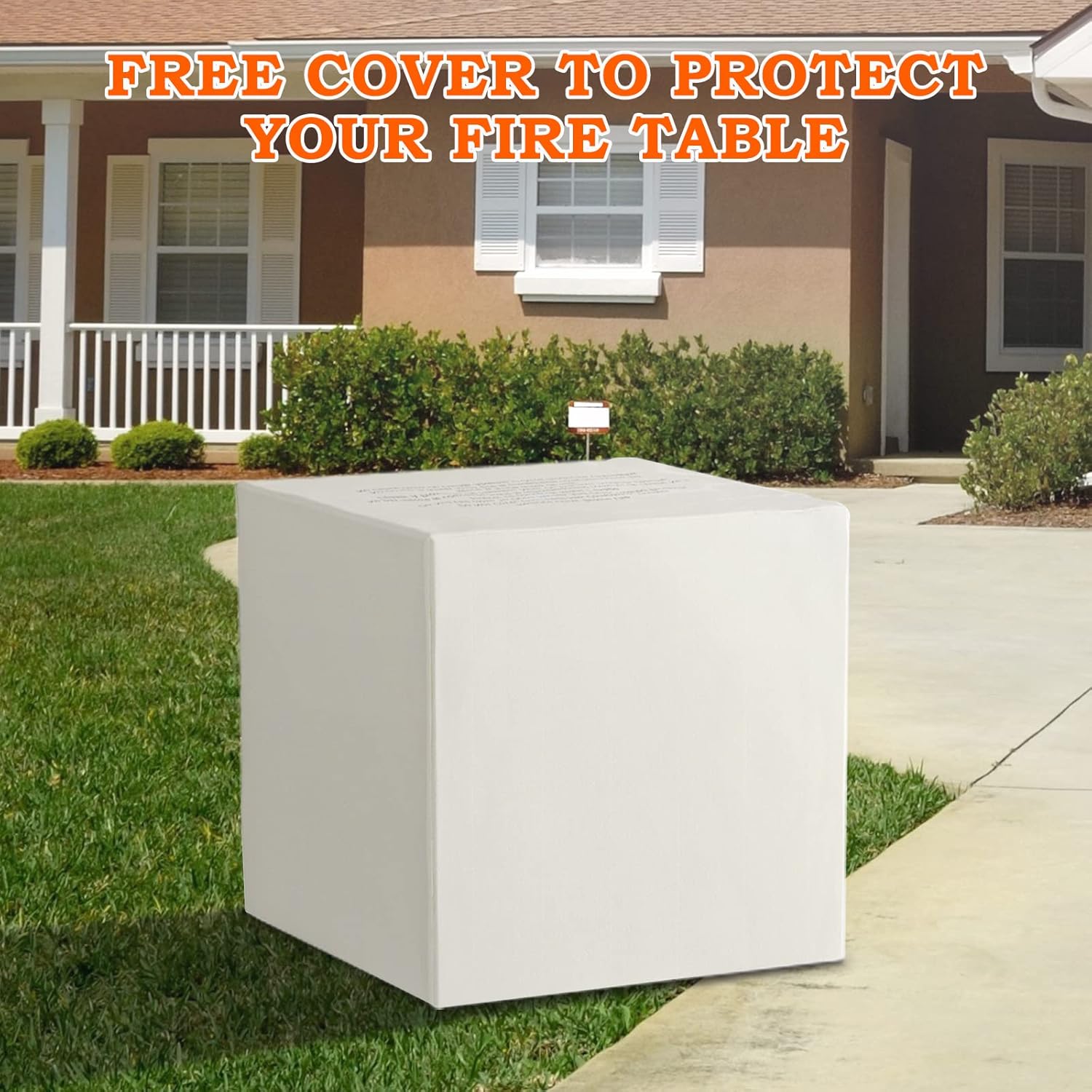 SINGLYFIRE 28 Inch Propane Fire Pit Table Square 2 in 1 Fire Table 50,000 BTU with Cover, Lid and 6.6lbs Lava Rock,Gas Fire Pit Table for Outside Patio, Garden, Backyard, Deck, Brown (SGFP-001C) - Image 5