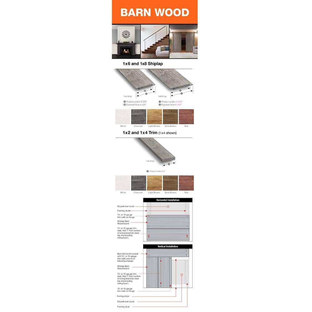 UFP-Edge 1 in. x 6 in. x 6 ft. Barn Wood White Shiplap Pine Board (6-Pack) - Image 4