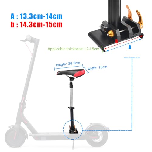 Gugxiom Electric Scooter Seat, Foldable and Adjustable Saddle Seat with Shock Absorption Foam Cushion Scooter Seat for Xiaomi M365 - Image 7