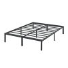 PrimaSleep 18 Inch Tall Heavy Duty Steel Slat Bed Frame/Anti-Slip Support/Easy Assembly Mattress Foundation/No Noise/No Box Spring Needed/Full/Black