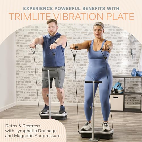 Lifepro TrimLite Vibration Plate Exercise Machine with Handlebars ?C Whole Body Vibration Machine, Ideal Lymphatic Drainage Massager ?C 99 Speed Levels, Bluetooth Speaker, Resistance Bands & Remote - Image 3