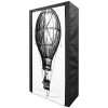 Ambesonne Sketchy Portable Fabric Wardrobe, Big Hot Air Balloon in The Sky Vintage Style Travel and Transportation Theme Art, Clothing Organizer and Storage Closet with Shelves, 42.5, Black White