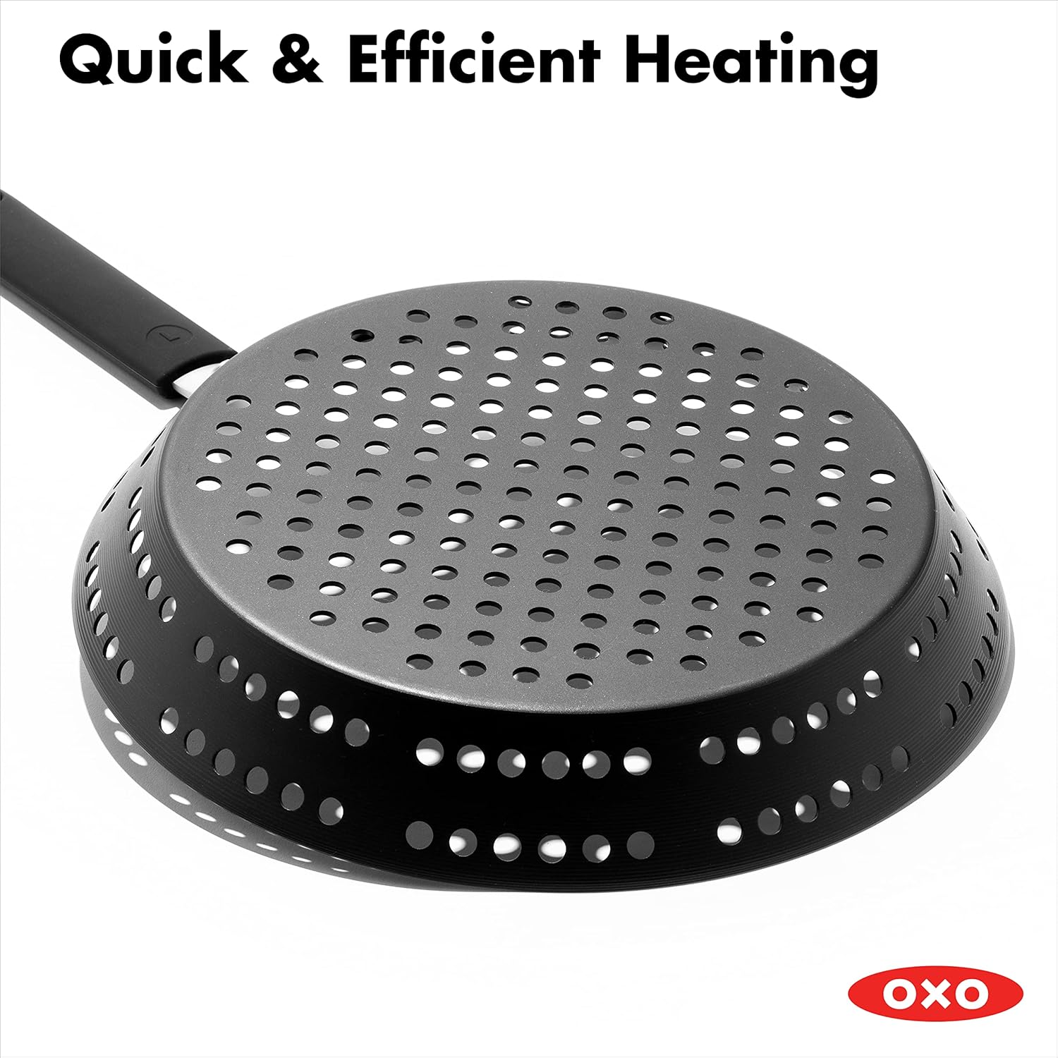 OXO Obsidian Pre-Seasoned Carbon Steel, 12 Wok Pan with Removable Silicone Handle Holder, Induction, Oven Safe, Black - Image 46