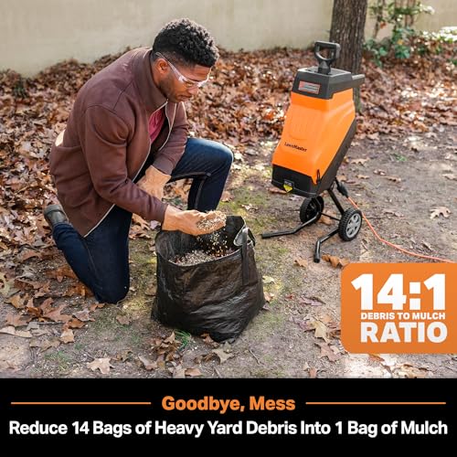 LawnMaster FD1503 Electric Wood Chipper Shredder 15-Amp 1.8-Inch Cutting Diameter Max 14:1 Reduction - Image 5